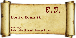 Borik Dominik névjegykártya
